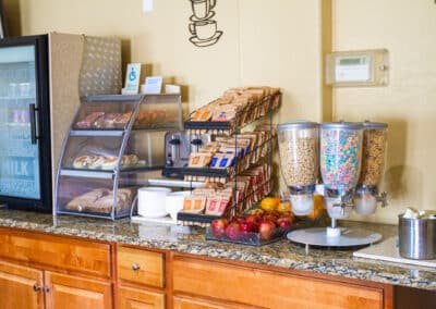 First Choice Inn's huge array of breakfast choices. From cereals, tea, fruits to pastry