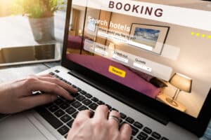 Person Booking a Hotel Through The Website