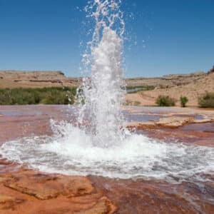 View of the Crystal Geyser in mid Afternoon